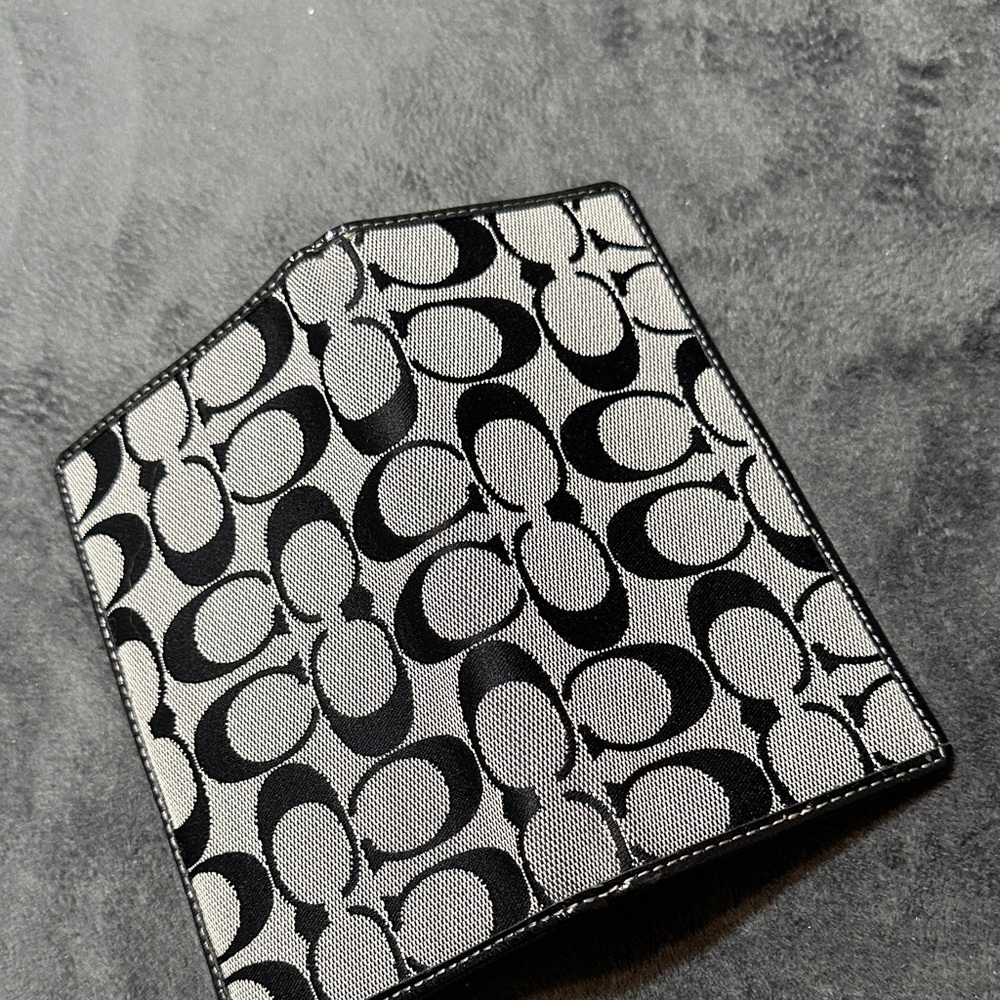 Coach Black and Gray Patterned wallet checkbook holder vintage